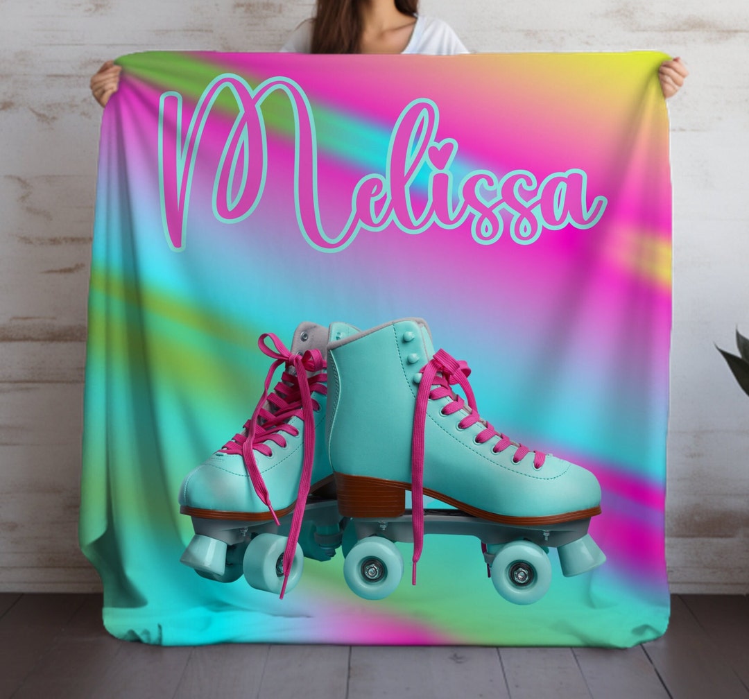 Personalized Roller Skating Blanket Skater Girl Gift Roller Skate