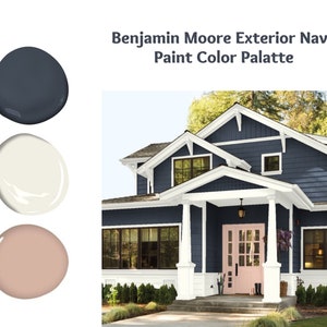 Navy Exterior Paint Color Scheme Blue Exterior Paint Benjamin Moore Farmhouse Exterior Paint Coastal Exterior Blue Paint Instant Download