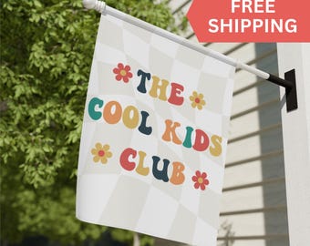 Playhouse Flag Custom Kid Fort Accessories Personalized Cool Kid Club Outdoor Flag Garden Sign For Girl Playroom Decor Clubhouse Decor