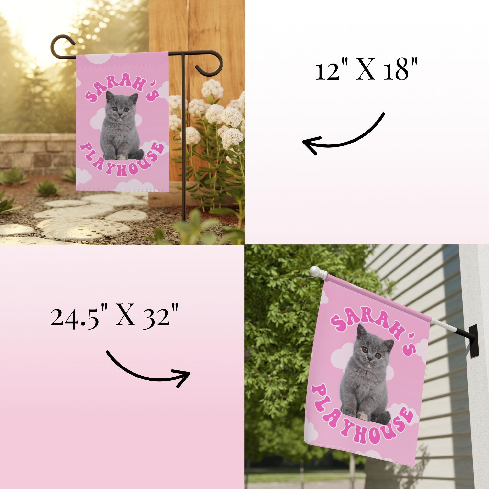 thumbnail image 2 of Playhouse Rules Garden Flag, Funny Neutral Colors Kuwait 2 of 13