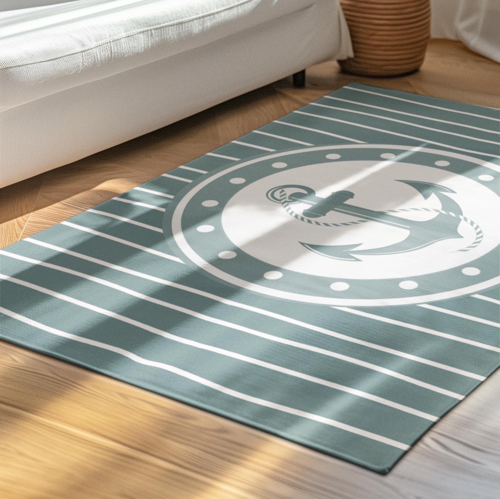 Boat Anchor Area Rug Personalized Boat Gift Beach House Accessories ...