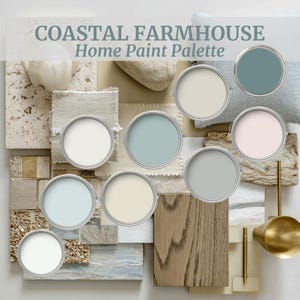 Coastal Farmhouse Color Palette Benjamin Moore Paint Scheme Living Room Blue Color Beach House Palette Cottage Interior Green And Blue Paint