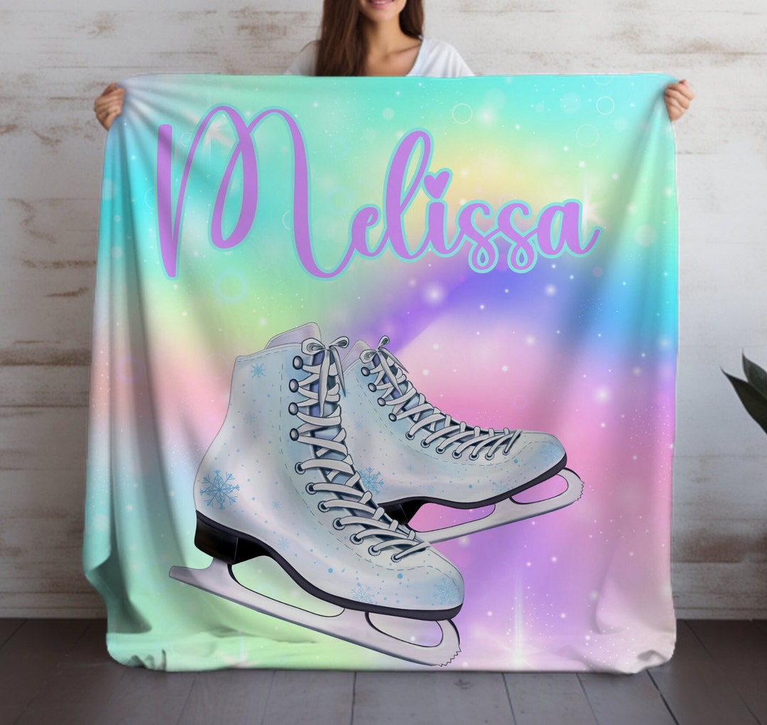 Figure Skating Personalized Blanket Figure Skater Gift Ice Skating Gift