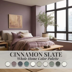 Farbe Farbpalette Zimt Schiefer Moderne Handwerker Whole House Paint Scheme Warm Neutral Grün Küche Inspo Maximalist Esszimmer Ideen