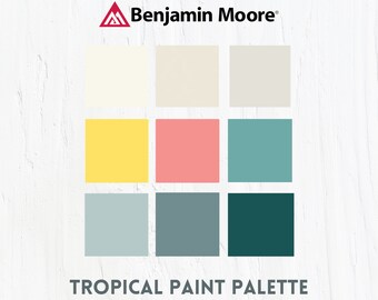 Benjamin Moore Home Paint Palette Tropical Paint Color Scheme Whole House Paint Palette Bright Home Paint Tropical Living Room Wall Color