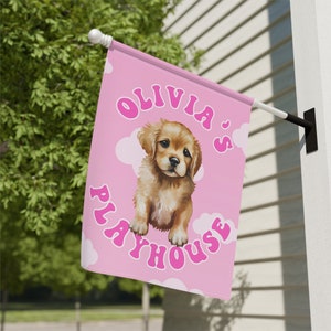 thumbnail image 2 of Playhouse Rules Garden Flag, Funny Neutral Colors Kuwait 2 of 13