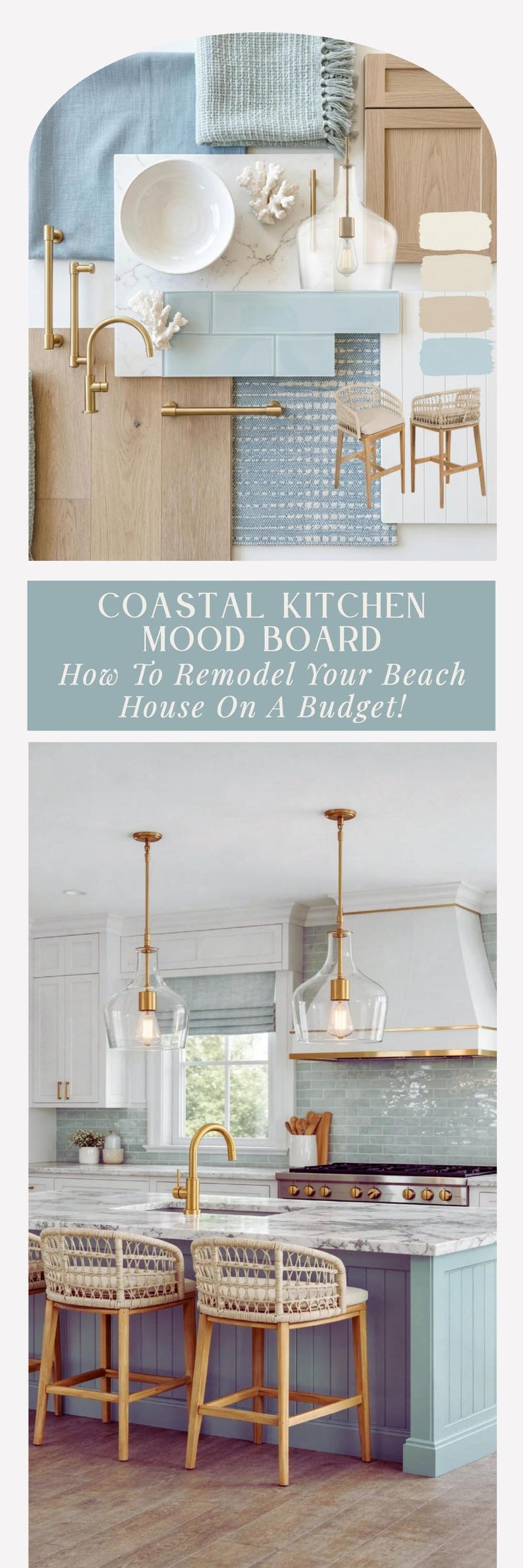 Coastal Kitchen Complete Guide Mood Board Modern Beach House Kitchen ...
