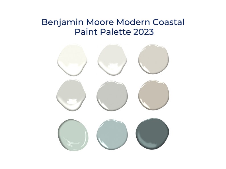 Coastal Green Paint Palette Benjamin Moore Paint Color Coastal Etsy