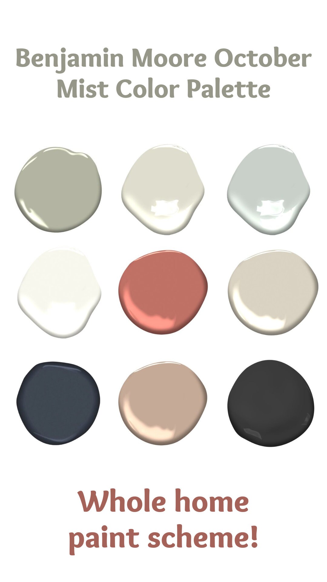 Interior Paint Color Scheme October Mist Benjamin Moore Color Palette 2023 Whole Home Paint