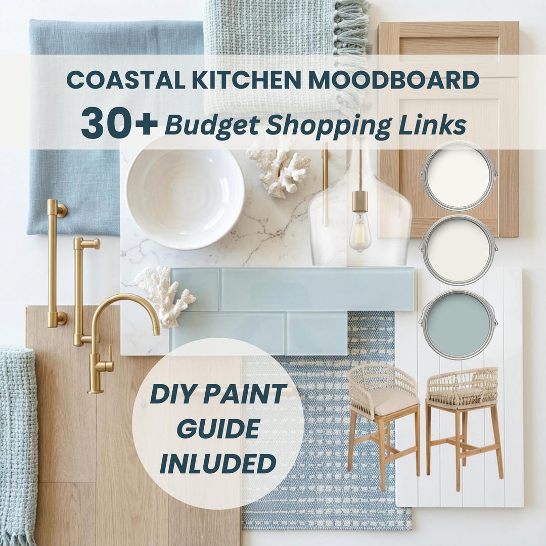 Beach House Design Board Coastal Kitchen Pre Styled Mood Board ...