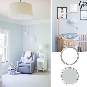 Boy Nursery Interior Design Baby Room Paint Palette Benjamin Moore ...