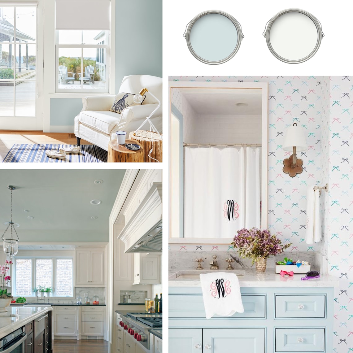 Coastal Farmhouse Color Palette Benjamin Moore Paint Scheme Ocean Air ...