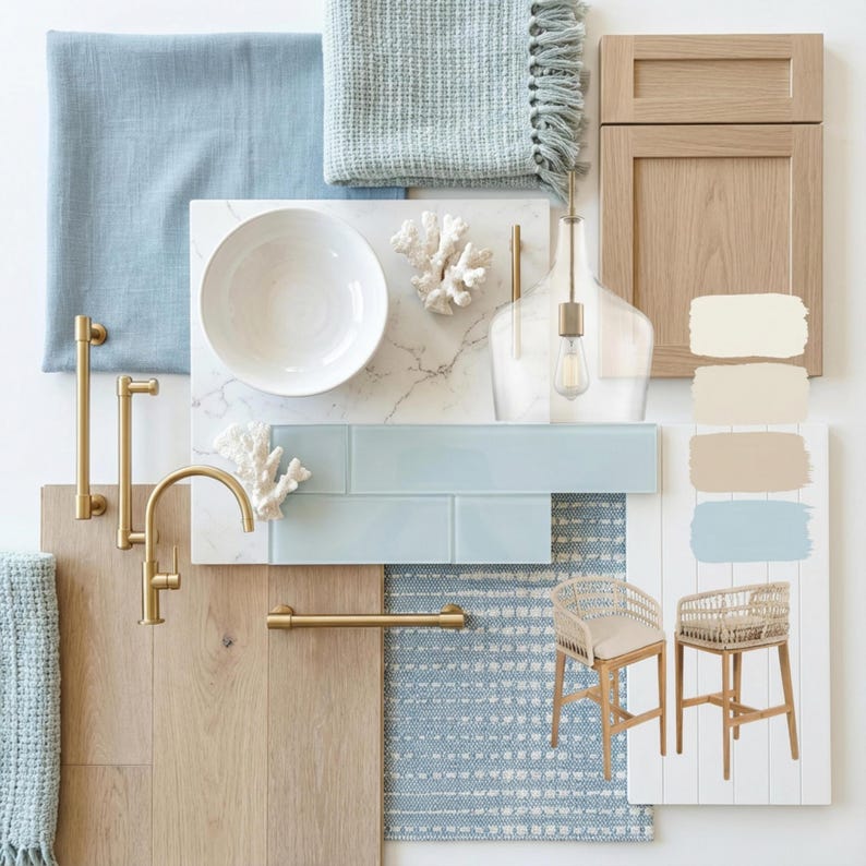 Coastal Kitchen Complete Guide Mood Board Modern Beach House Kitchen ...