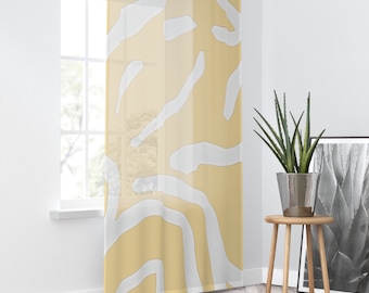 Yellow Window Curtain Boho Modern Curtain Yellow Cottage Curtain Mustard Yellow Curtain Boho Curtain Shabby chic Drapes Hotel Room Decor