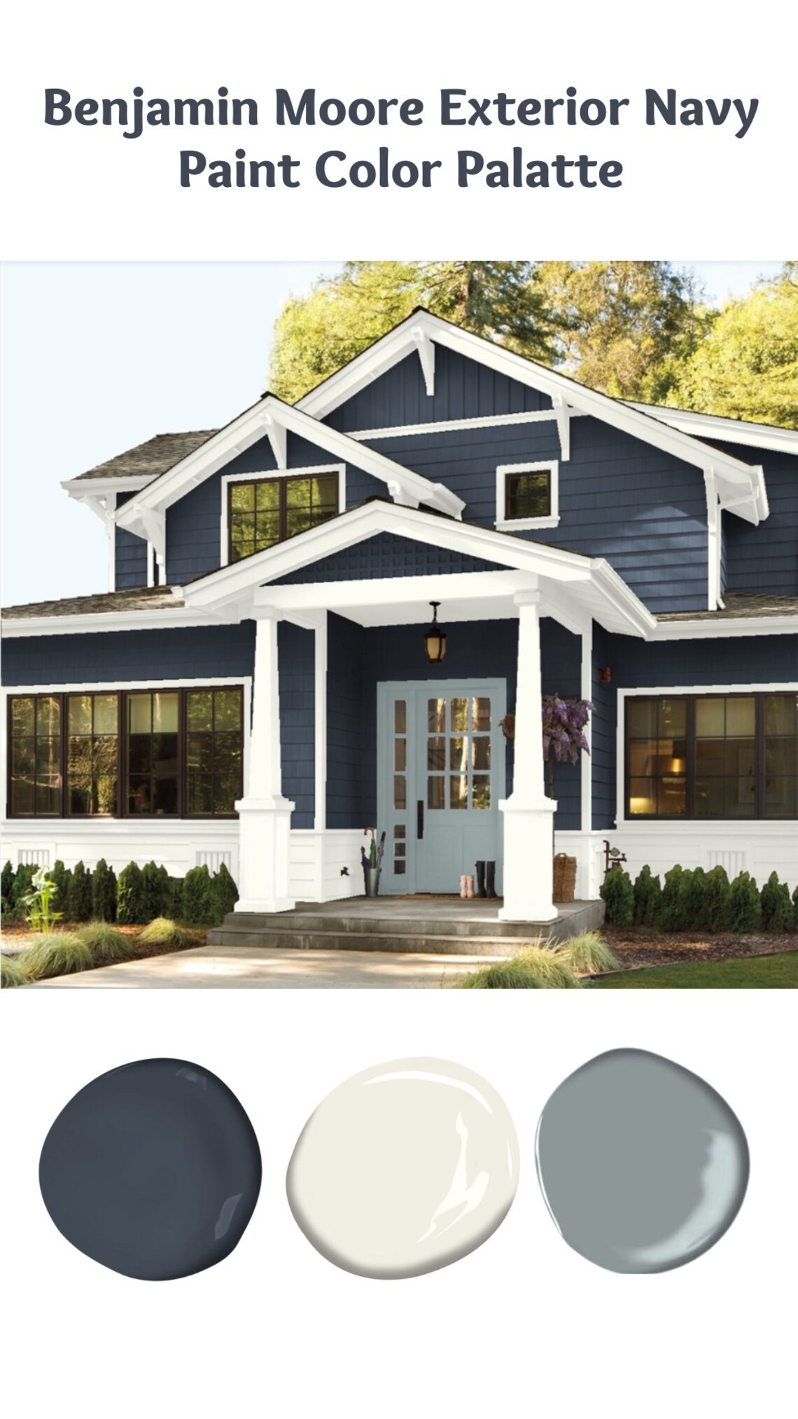 Navy Exterior Paint Color Scheme Blue Exterior Paint Farmhouse Exterior