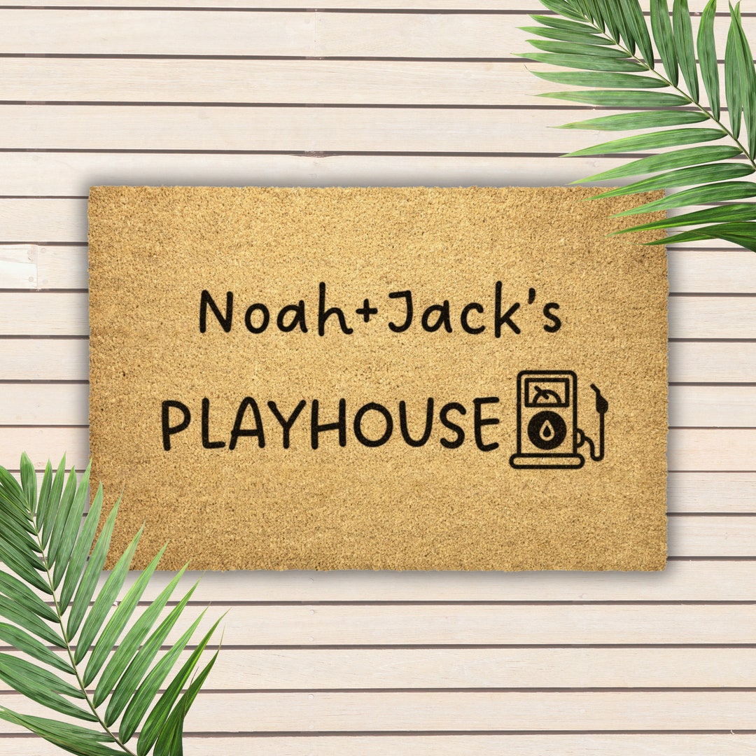 Kids Custom Playhouse Doormat Gas Station Door Mat for Playhouse