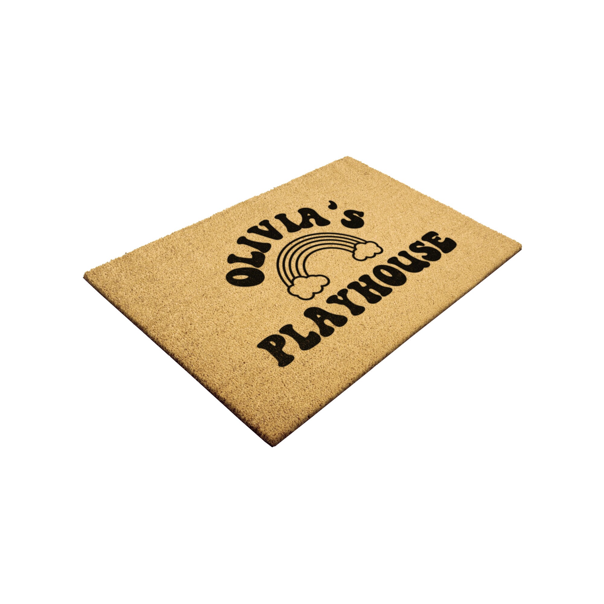 Personalized Playhouse Doormat Kids Playhouse Decor Kids Rug Playhouse