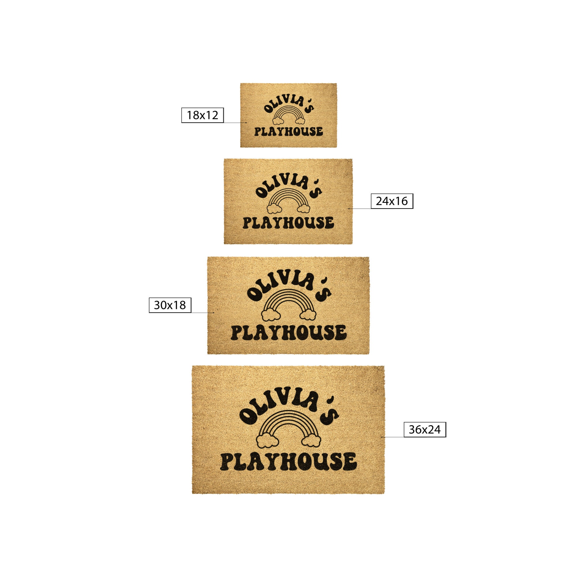 Personalized Playhouse Doormat Kids Playhouse Decor Kids Rug Playhouse