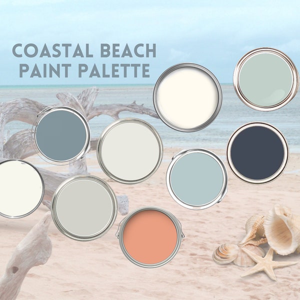 Benjamin Moore Coastal Beach Paint Palette Whole Home Interior Water Color Modern Coastal Color Scheme Sea Salt Beach House Coral And Green