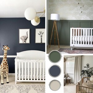 Boy Nursery Interior Design Baby Room Paint Palette Benjamin Moore ...