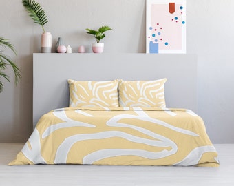 Yellow Duvet Cover Mustard Yellow Bedding Modern Duvet Boho Duvet Cover Shabby Chic Bedding Hotel Bedding Bohemian Duvet Cottage Bedding