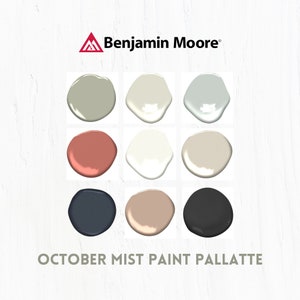 Interior Paint Color Scheme October Mist Benjamin Moore Color Palette 2023 Whole Home Paint Palette Beach Palette Paint Kitchen Paint Color