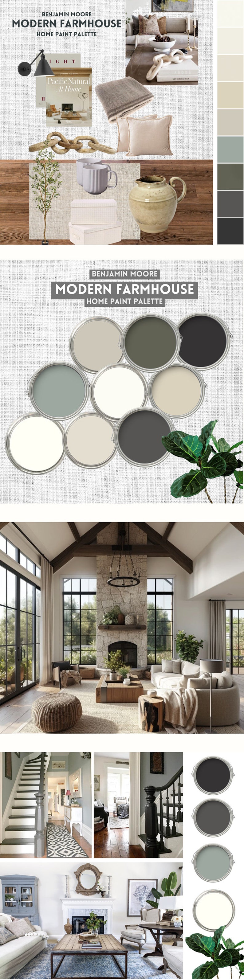 Modern Farmhouse Paint Palette Benjamin Moore Farmhouse Colors Whole ...
