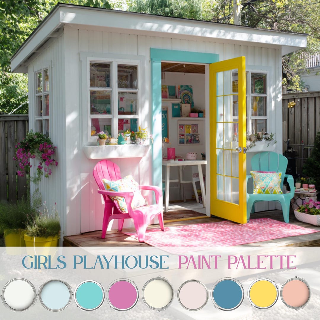 Girl Playhouse Color Palette Decoration for She Shed Outdoor