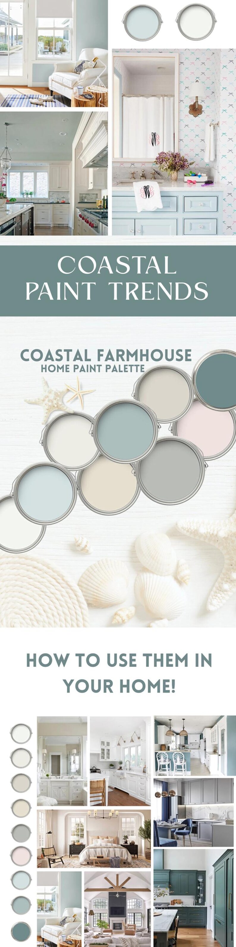 Coastal Farmhouse Color Palette Benjamin Moore Paint Scheme Living Room ...