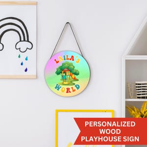 Kid Playhouse Sign Personalized Playground Decor Playroom Accessories For Girl Wall Art Room Decor Wood Sign Treehouse Decor Birthday Gift