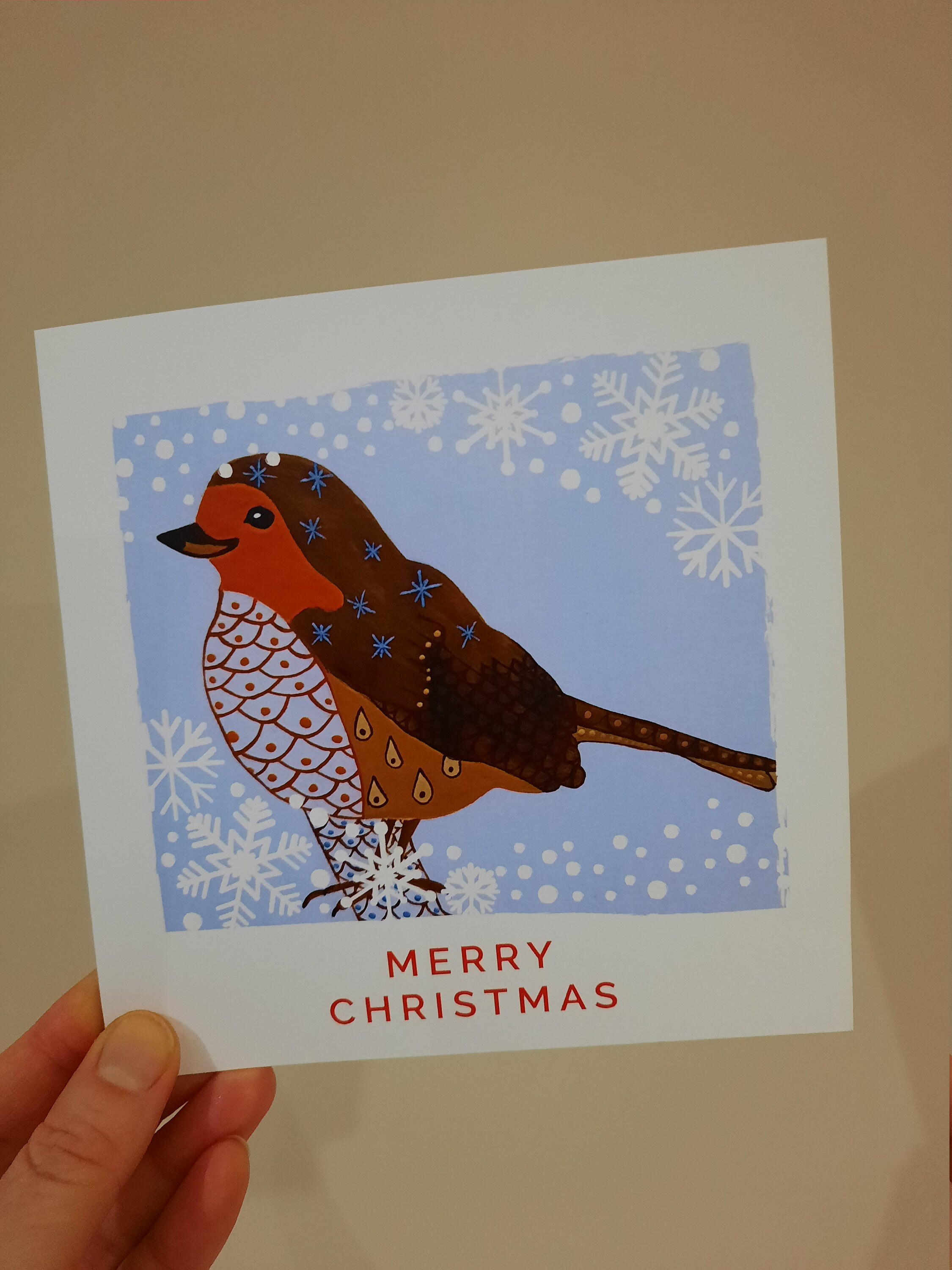 Pack of 5 Robin Christmas Cards with Envelopes Etsy