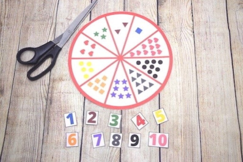 Number Matching Game Printable. Counting Worksheets 1-20. Shape ...