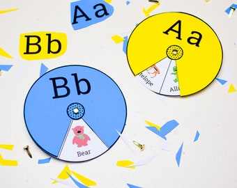 Filatori di alfabeto. ABC Lavoretto stampabile per i più piccoli. Attività ABC prescolare. Risorse didattiche per la scuola dell'infanzia