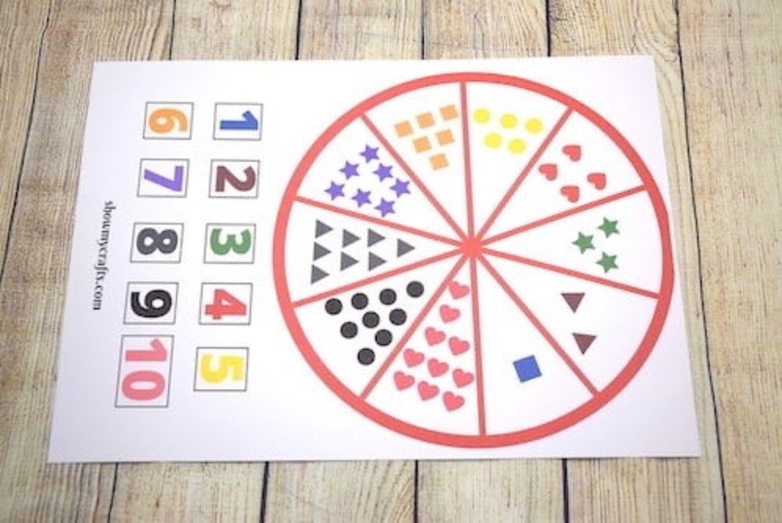 Number Matching Game Printable. Counting Worksheets 1-20. Shape ...