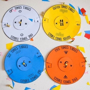 Times tables Spinners. Multiplication wheel. Times table chart. Maths games. Homeschool Printable resources