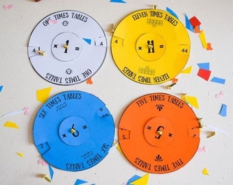 Tabelline Spinners. Ruota di moltiplicazione. Grafico della tabella dei tempi. Giochi di matematica. Risorse stampabili per l'istruzione domiciliare