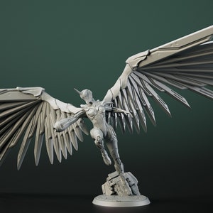 Futurist Angel Miniature, Unpainted DND Miniatures, Ttrpg Miniatures DND Gifts For Tabletop Rpg Enthusiasts