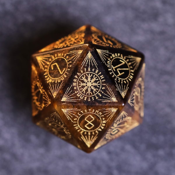 Gemstone Dice Set Tigereye Dice Polyhedral Dice Set for RPG Game Dungeons & Dragons