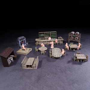 DND Tavern Miniature Terrain Scenery Tabletop Games Fantasy RPG Games Dungeons and Dragons Scatter Terrain