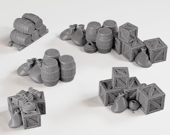 DnD Cargo Piles Terreno em miniatura para Dungeons and Dragons, Wargame, Pathfinder, Scatterplot, Jogos de mesa