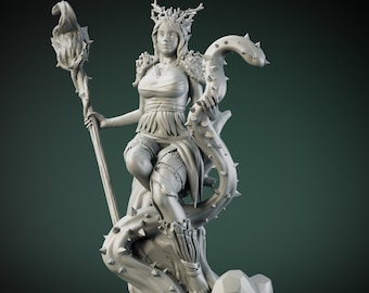 Vrouwelijke Elf Druid miniatuur, ongeverfde Fantasy Minis, 28mm/32mm hars miniatuur, zeer gedetailleerde 3D-geprinte miniatuur