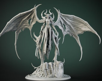 Demon Queen Miniature, Undead Miniature, For Dungeons And Dragons Pathfinder Tabletop Games