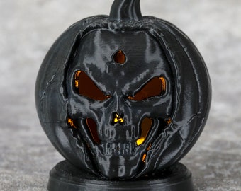 Halloween Pumpkin Decoration LED Glowing  - 3D Printed MIniature, Halloween Home Decor, Horror Gift,Halloween Pumpkin Statue