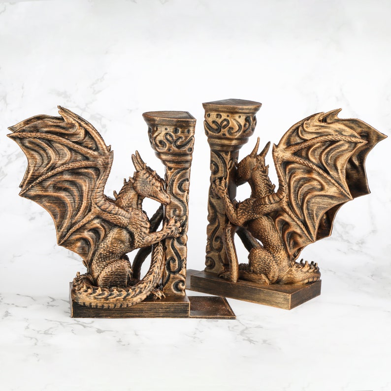 Hand Painted Dragon Bookend Unique Gift for Fantasy Lovers zdjęcie 4
