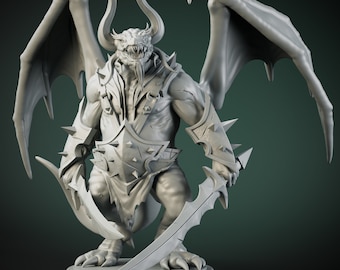 Half Dragon Miniature 3D Printed Miniature Figurine - Handcrafted Collectible for Fantasy Lovers and D&D Enthusiasts