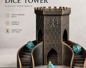 3D Printed Castle Dice Tower, Dungeons and Dragons RPG Accessory