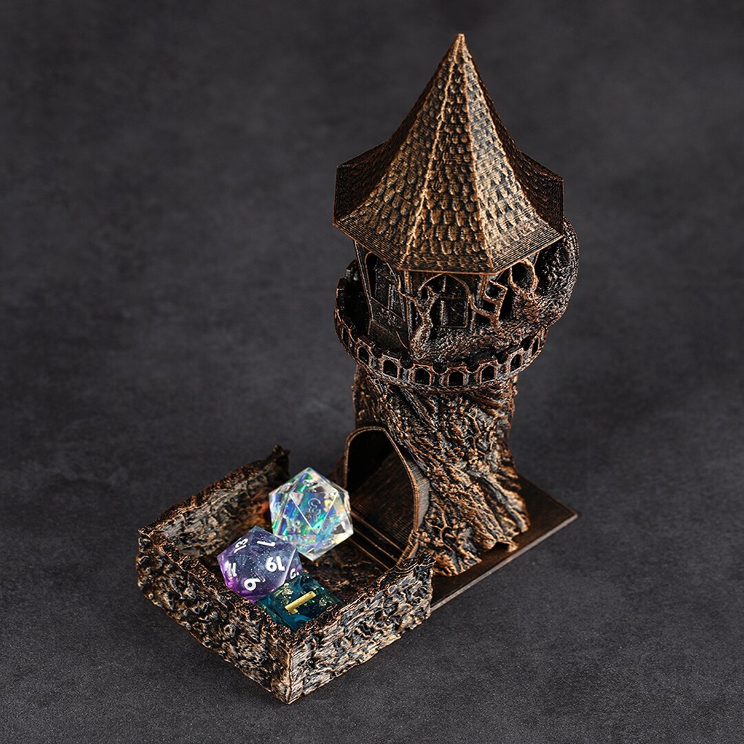 Tree Dice Tower and Tray Hand Painted Dice Rolling Tower Etsy