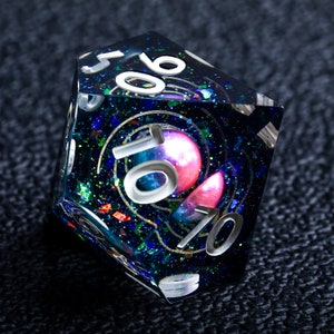 Galaxy Dice Set DND, Resin Sharp Edge Dice, Handmade Polyhedral Dice Cool Unique Dice for Tabletop Games, Dungeons and Dragons, Board Games image 9