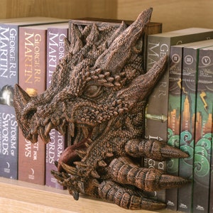 Drachen Buch Nook, Tabletop Fantasy Rollenspiel Requisiten, Einzigartige Skulpturale Bücherregal Dekorationen Für Buch Liebhaber, Halloween Und Horror Fans