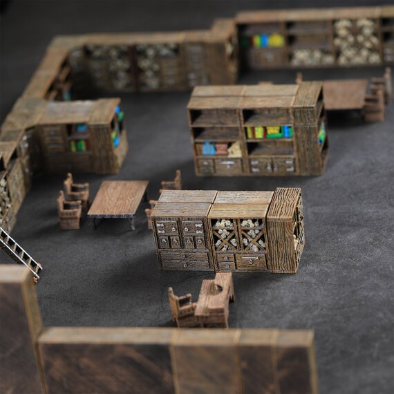 DnD Terrain Library Furniture | Miniature Wargaming Pathfinder D&D Tabletop Games Role Playing Game